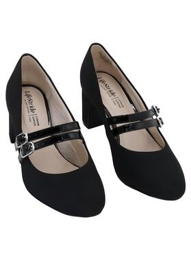 LifeStride True Black Mary Jane Block Heel Pumps Size 6.5M